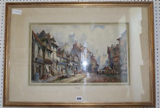 Watercolour of Abbeville by C J Keats